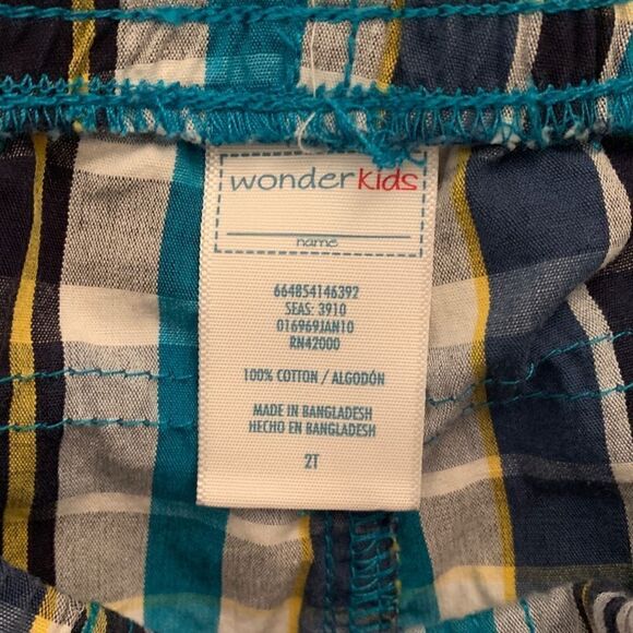 wonderKids Blue Plaid Shorts - Picture 4 of 4